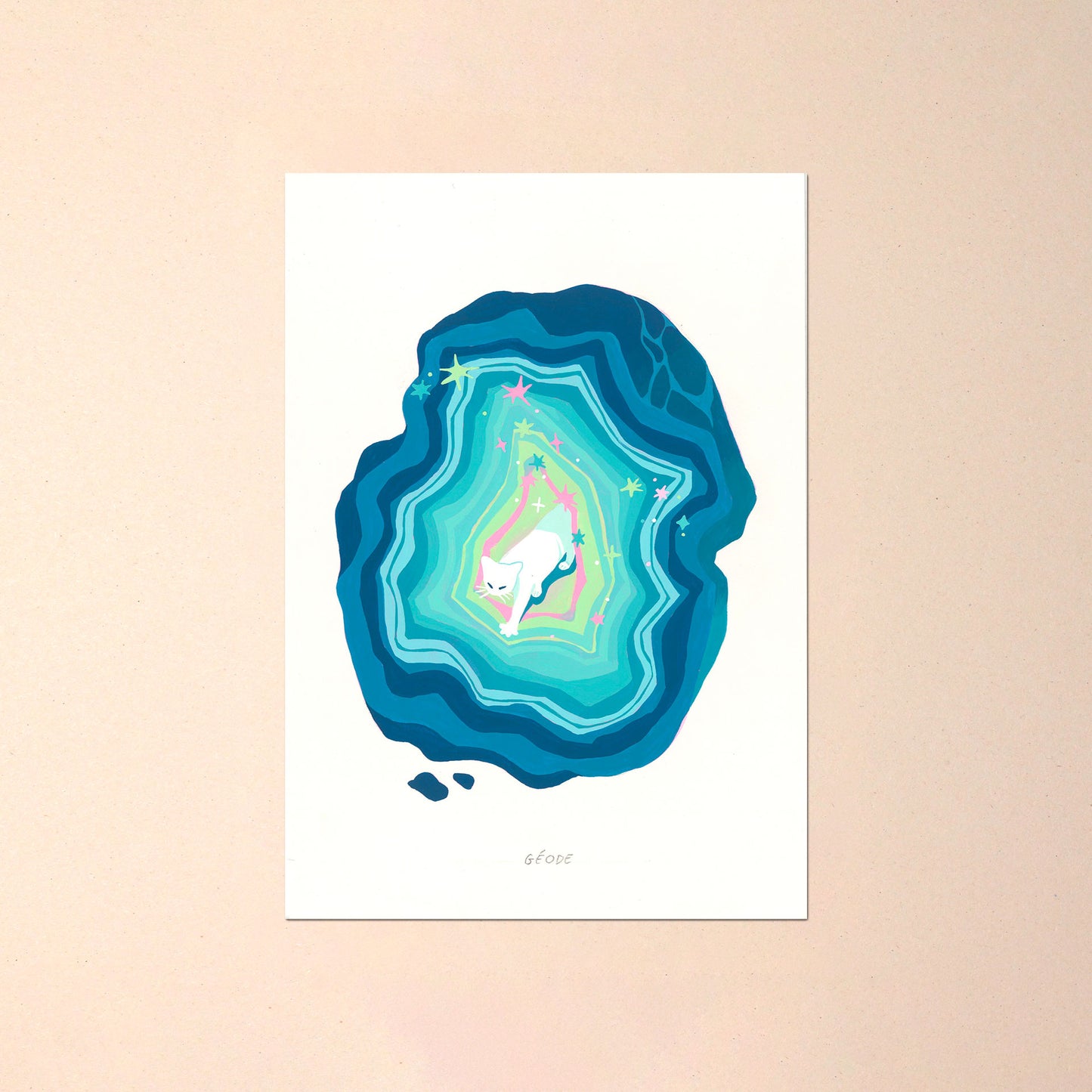 Géode - Peinture Originale INKTOBER 2025