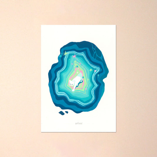 Géode - Peinture Originale INKTOBER 2025