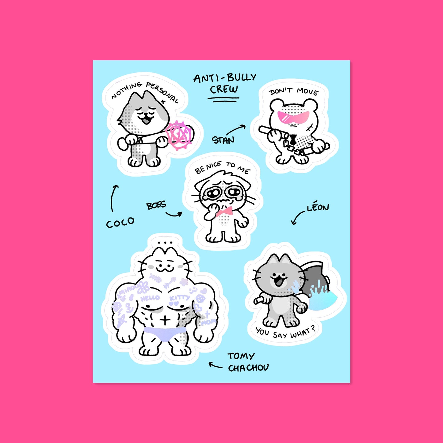 Planche Sticker - "Anti Bully Crew" | Holographique