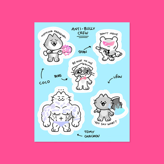 Planche Sticker - "Anti Bully Crew" | Holographique